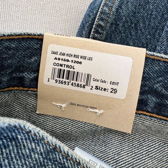 NWT AGOLDE Dame Wide-Leg Jeans Control Medium Wash Blue 29 - Picture 5 of 12